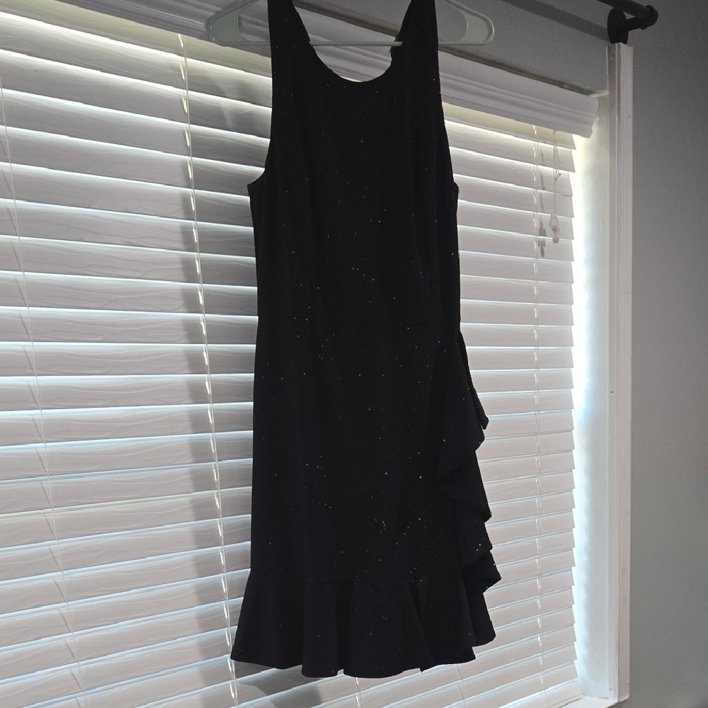 Nine West Black Ruffle Mini Dress